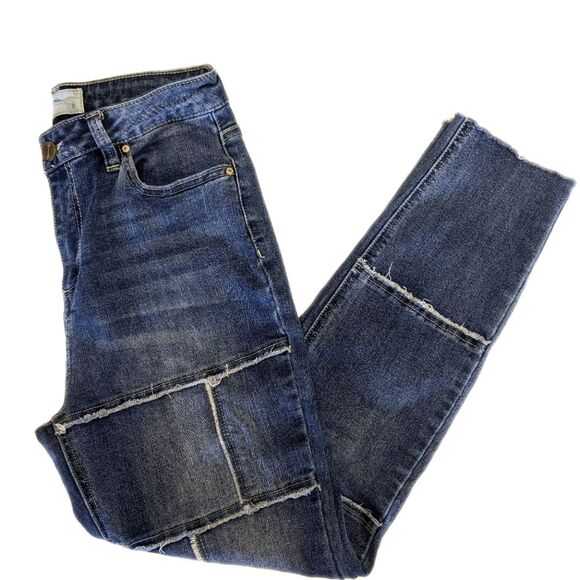 Banjara patchwork denim skinny jeans, 70% cotton, size 6 - Picture 1 of 7